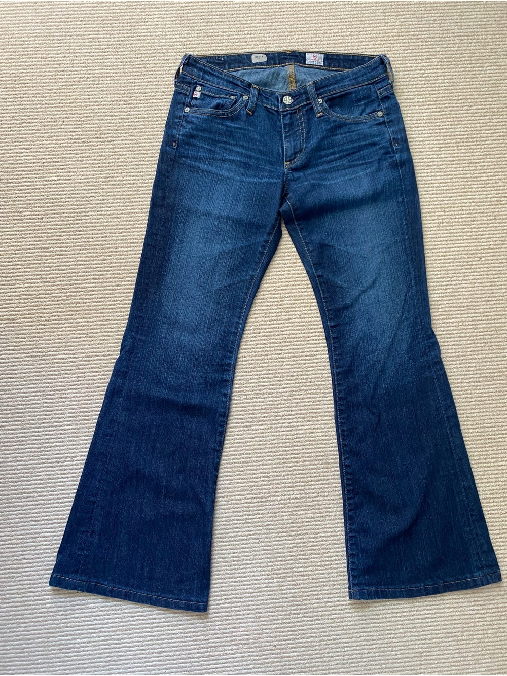 Ag Adriano Goldschmied Belle Flare Jeans Dark Blue Wash Size 26